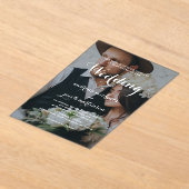 Chic kalligrafie script Classic foto bruiloft Acryl Uitnodigingen (Laagn)