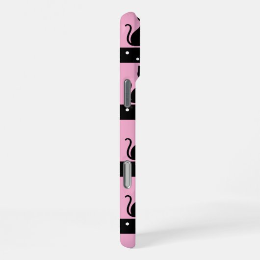 Chic Kat Monogram Patroon Aanpasbare Initiaal iPhone Hoesje (Rechterkant)