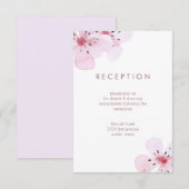 Chic Kersenbloesem Bruiloftsfeest Informatiekaartje (Voorkant / Achterkant)