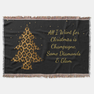 Chic Kerst Luipaard Boom Design Deken