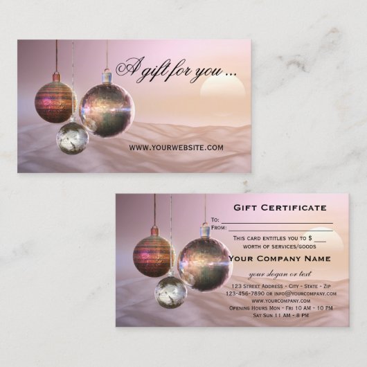 Chic-kerstcadeaubon Sjabloon Kortingskaartje (Voorkant / Achterkant)