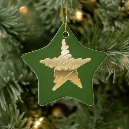 Chic-kerstdag metallic goudster groen keramisch ornament (Boom)