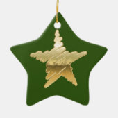 Chic-kerstdag metallic goudster groen keramisch ornament (Voorkant)