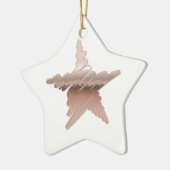 Chic Kerstmetallisch roos gouden ster wit Keramisch Ornament (Links)