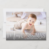Chic Kerstmis Script Foto Feestdagenkaart (Voorkant)