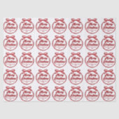 Chic Kerstmis Script Rode Lint Strik Tissuepapier (Voorkant)