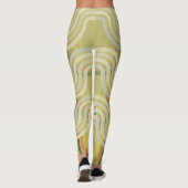Chic Khaki Green Curves Patroon Leggings (Achterkant)