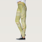 Chic Khaki Green Curves Patroon Leggings (Links)