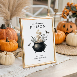 Chic 'Kies je Gif' Halloween Drankjes Bord Poster
