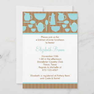 Chic Kitchen Bridal Shower (Blauwgroen) Kaart