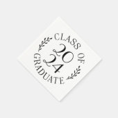 Chic Klasse van 2025 Afstuderen zwart wit typograf Servet (Hoek)