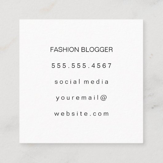 Chic Kleurrijke Grunge Cursieve Tekst Vierkante Visitekaartje (Achterkant)