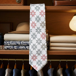 Chic Kleurrijke Poinsettia Motief Kerst Stropdas