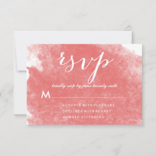 CHIC KORAAL AQUAREL TROUW-HUWELIJK RSVP KAARTEN KAARTJE