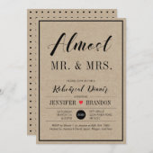 Chic Kraft Wedding Rehearsal Dinner Invitation Kaart (Voorkant / Achterkant)