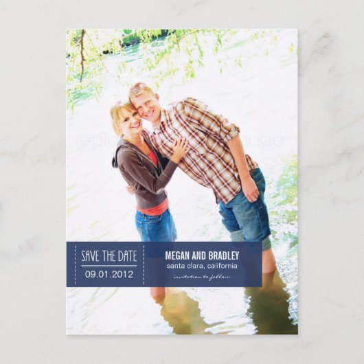 Chic Label Save The Date Briefkaart - Navy Blue (Voorkant)