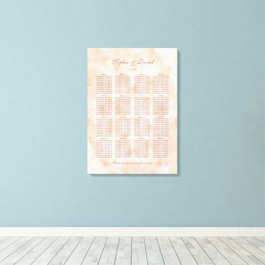Chic Lace Rozen Old Paper Wedding Seding Chart Canvas Afdruk (Insitu (Houten vloer))