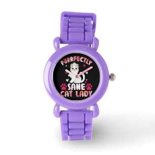 Chic Lady Cat, Purrfectly Sane Cat Lady Horloge