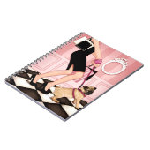 Chic lady die haar buik loopt notitieboek (Linkerzijde)