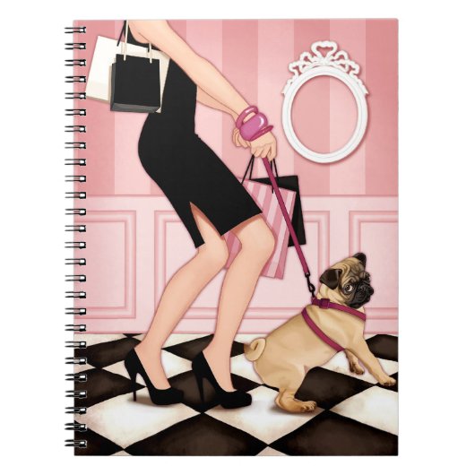 Chic lady die haar buik loopt notitieboek (Voorkant)