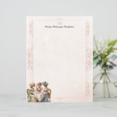 Chic Lady Tea Monogrammed briefpapier (Staand voorkant)