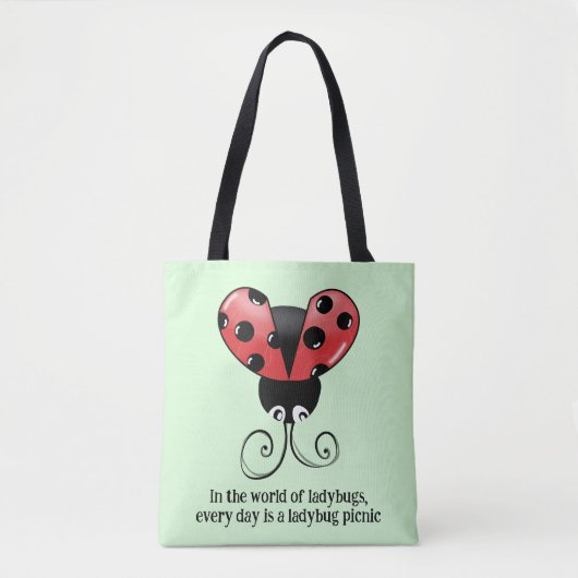 Chic Ladybug Quote Canvas tas - Ladybug Picnic (Voorkant)