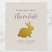 Chic lapin de Pâques Étiquette de vin personnalisé (Étiquettes simples)