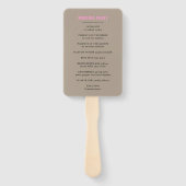  Chic Las Vegas Wedding Program Hand Fan Handwaaier (Achterkant)
