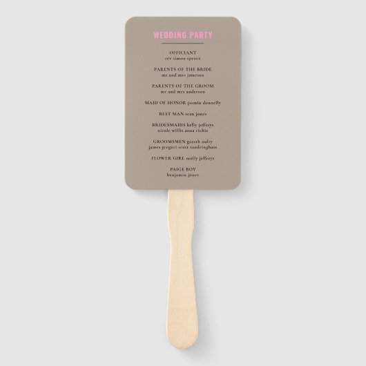  Chic Las Vegas Wedding Program Hand Fan Handwaaier (Achterkant)