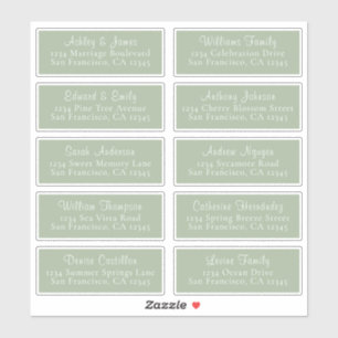 Chic Laurel groene huwelijksuitnodiging adreslabel Sticker