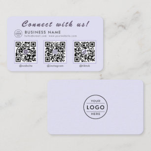 Chic Lavendel 3 QR Code Multi Social Visitekaartje
