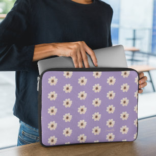 Chic lavendel Paarse Bloemen Laptop Sleeve