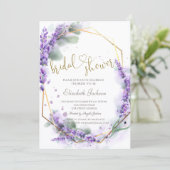 Chic Lavender Flowers Bridal Shower  Kaart (Staand voorkant)