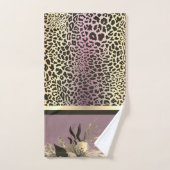 Chic Lavender Gold Safari Floral Bad Handdoek (Handdoek)