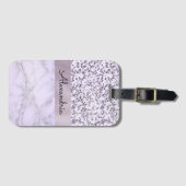 Chic Lavender Marble Bagagelabel (Voorkant (horizontaal))