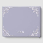 Chic Lavender Purple Élégant Mariage Livre d'invit (Verso)