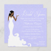 Chic Lavender Wine Damask Bridal Shower Invitation (Devant / Derrière)