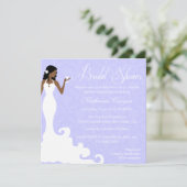 Chic Lavender Wine Damask Bridal Shower Invitation (Debout devant)