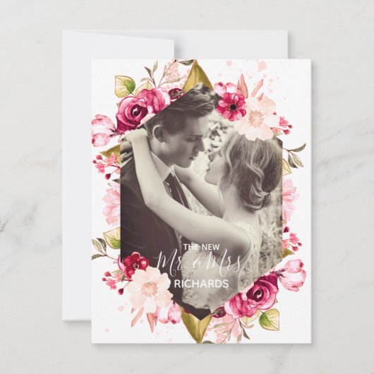 Chic Le Nouveau M. & Mme Mariage Photo Faire-part (Devant)