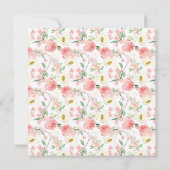 Chic & legant Blush Pink Floral First Community Kaart (Achterkant)