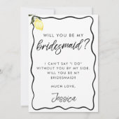 Chic Lemon Drop Martini Bruidsmeisje Proposal Kaar (Achterkant)