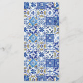 Chic Lemons Floral Greenery Mosaic Mariage Menu (Dos)