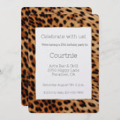 Chic Leopard Animal Birthday Kaart (Voorkant / Achterkant)