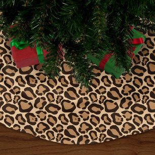 Chic Leopard Animal Print Fleece Kerstboom Rok