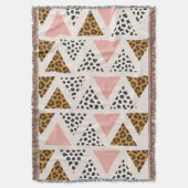 Chic Leopard & Pink Triangle Pattern Deken (Voorkant Verticaal)