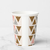 Chic Leopard & Pink Triangle Pattern Papieren Bekers (Rechts)