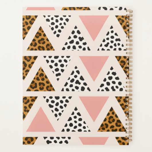Chic Leopard & Pink Triangle Pattern Planner (Achterkant)