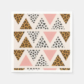 Chic Leopard & Pink Triangle Pattern Servet (Voorkant)