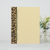 Chic Leopard Print Custom Letterhead Stationery (Staand voorkant)
