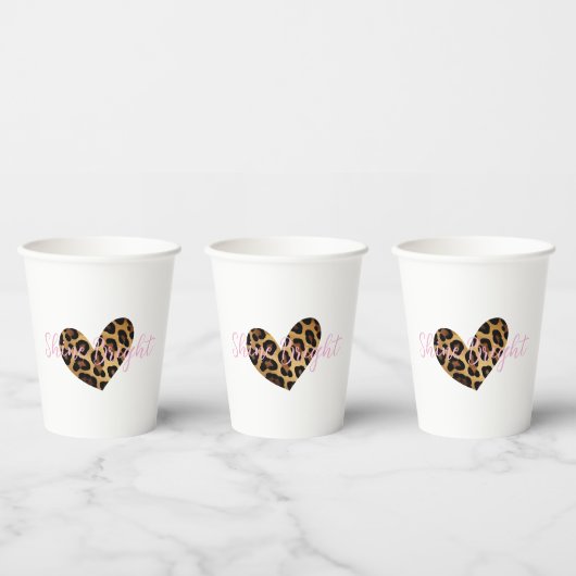 Chic Leopard Print Papieren Bekers (Multi)